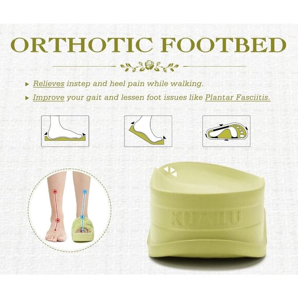 Women's Yellow Fuzzy Furry Faux Fur Cross Band Arch Open Slippers Slides Shoes - Picture 5 of 8